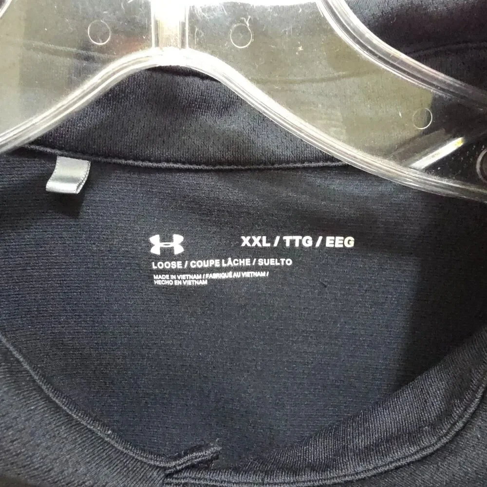 Under Armour Tech Polo Loose Wicking Polyester Black Mens XXL 2XL Golf Outdoors